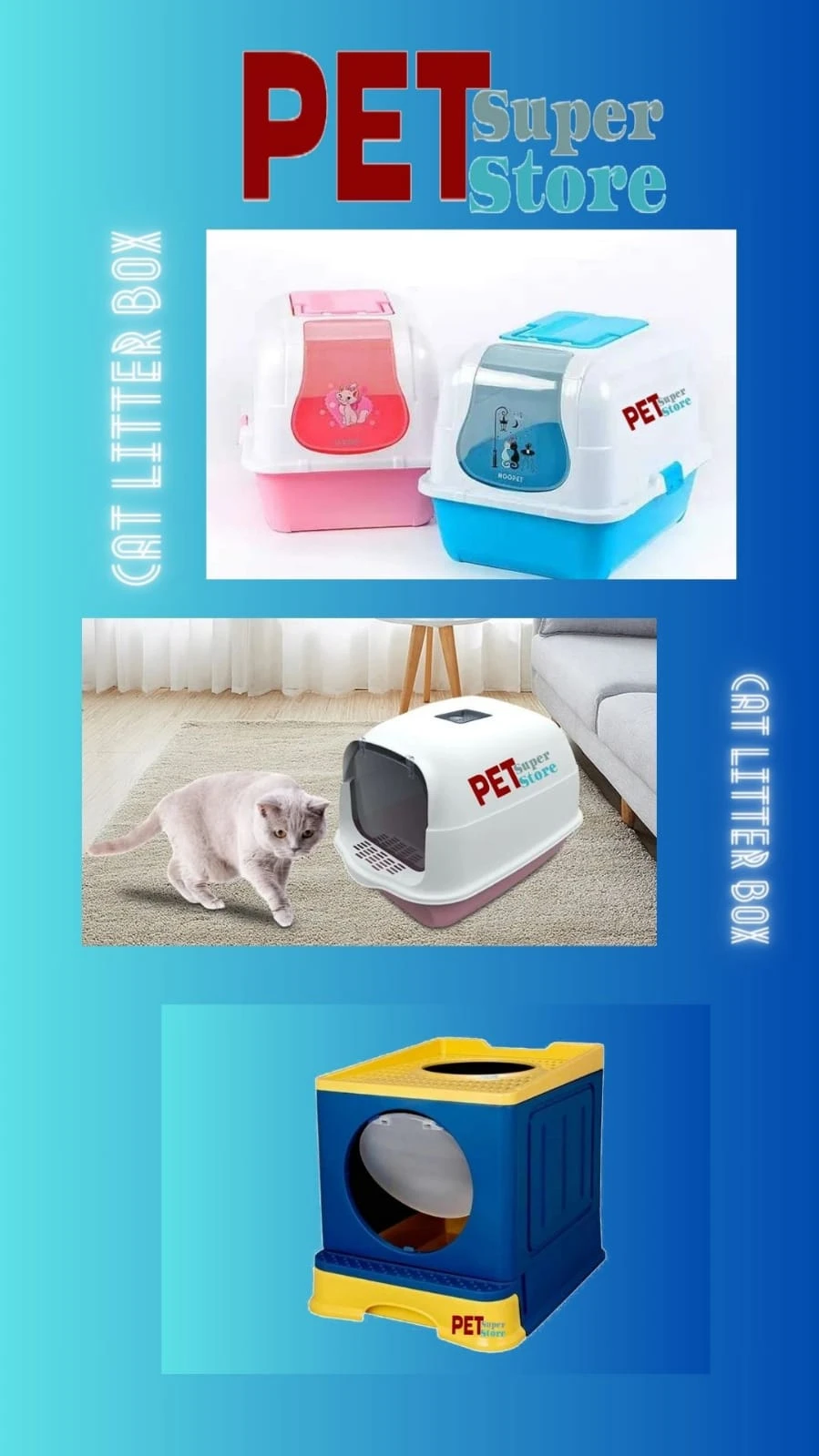 Cat litter covered Box