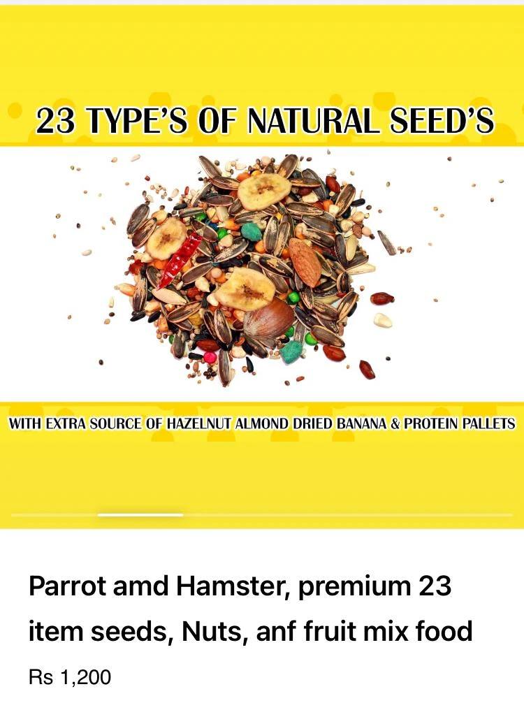 Parrot amd Hamster, premium 23 item seeds, Nuts, anf fruit mix food-Image 1