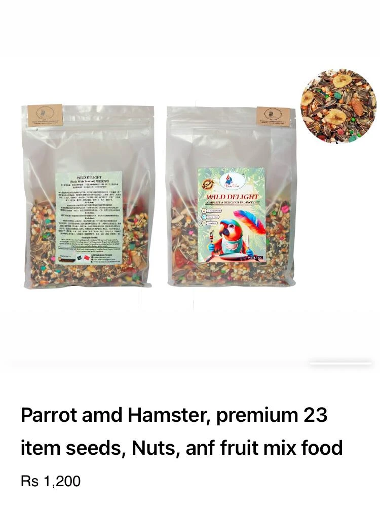 Parrot amd Hamster, premium 23 item seeds, Nuts, anf fruit mix food-Image 3