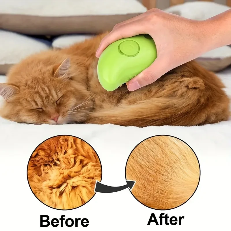 Pet Soft Steamy Brush for Removing Tangled And Loose Hair-Image 3