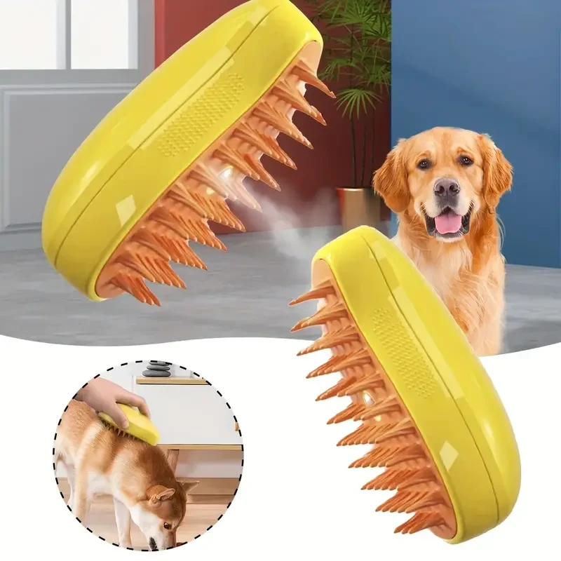 Pet Soft Steamy Brush for Removing Tangled And Loose Hair-Image 2