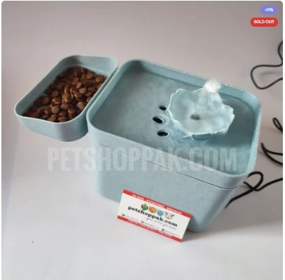 Flower Water Fountain with Food bowl