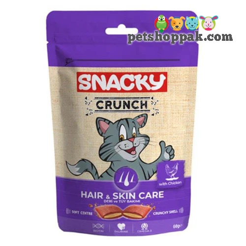 Snacky Crunch Hair And Skin Care Cat Treat With Chicken