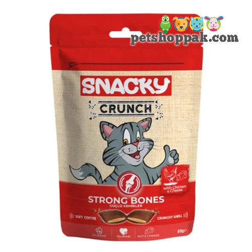 Snacky Crunch Strong Bones Cat Treat With Chicken And Cheese