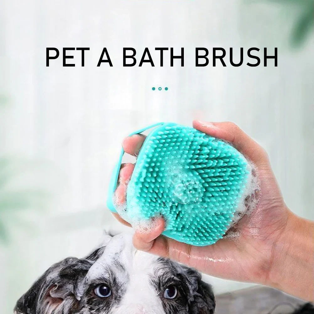 Luxury Pet Spa Silicone Massage Brush with Built-in Shampoo Dispenser