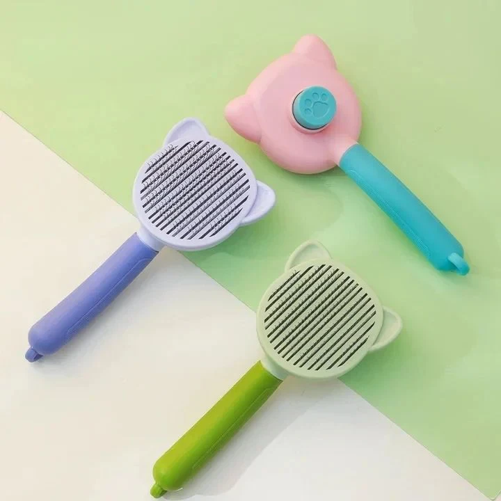 Cat Face Self Cleaning Button Brush For Cats