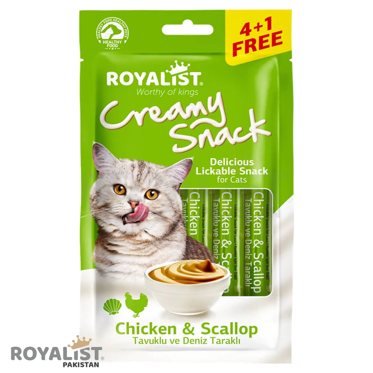 Royalist Creamy Snack Pack Chicken And Scallop / Cat Treat – 75 Gram