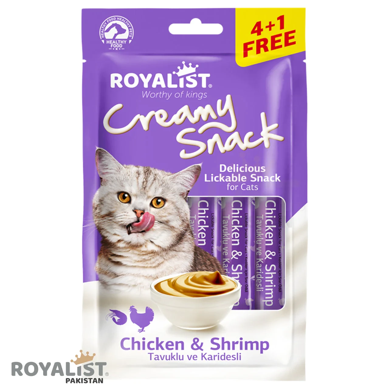 Royalist Creamy Snack Pack Chicken And Shrimp / Cat Treat – 75 Gram